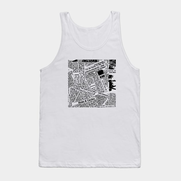 Newspaper Print Tank Top by Heartfeltarts